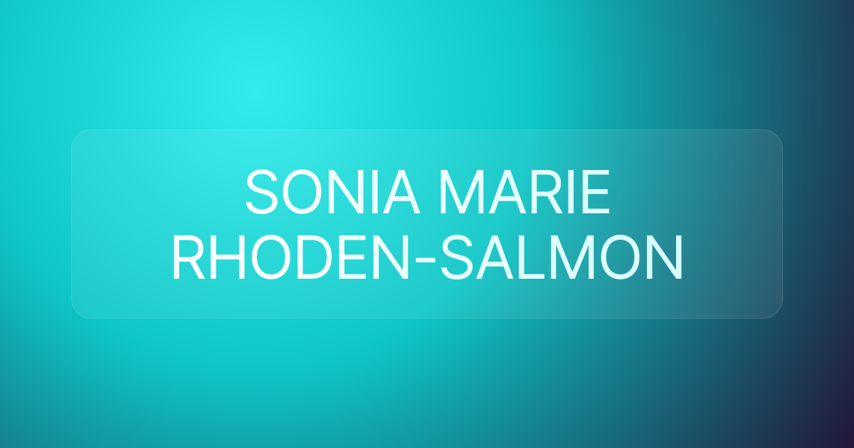 SONIA MARIE RHODEN-SALMON