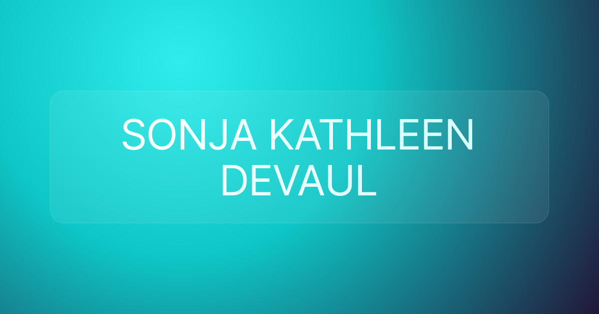 SONJA KATHLEEN DEVAUL