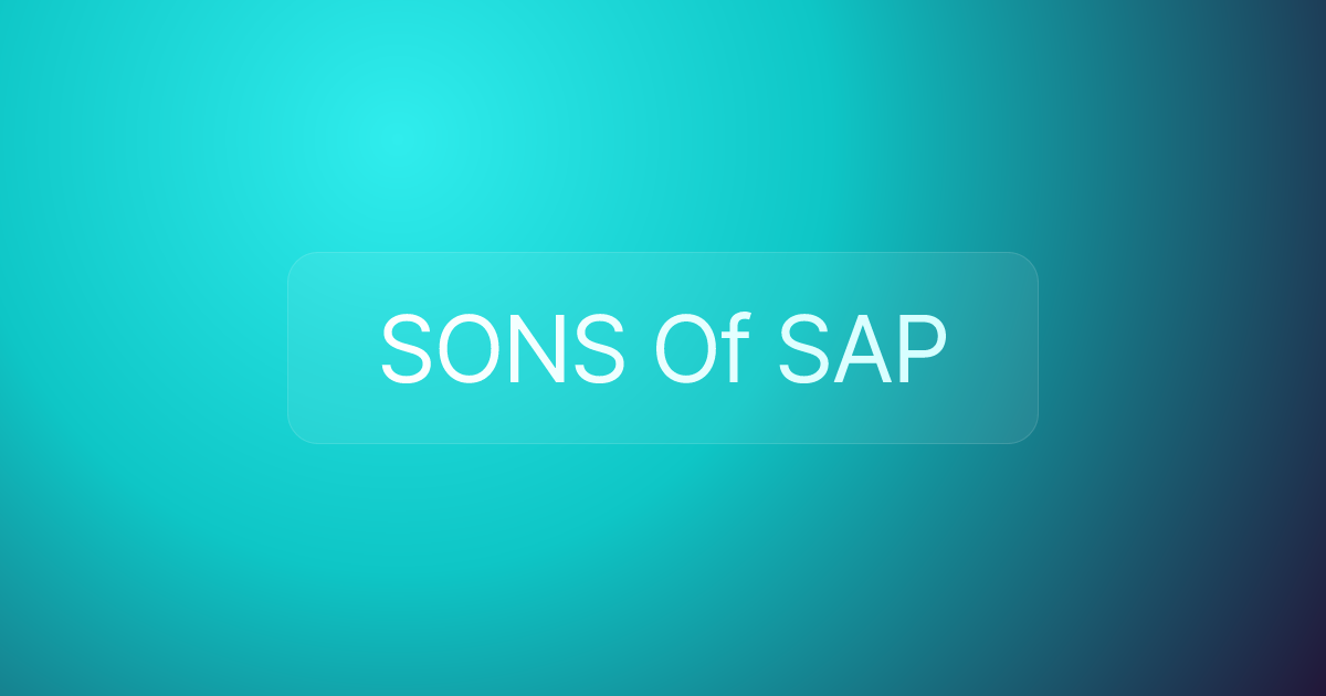 SONS Of SAP