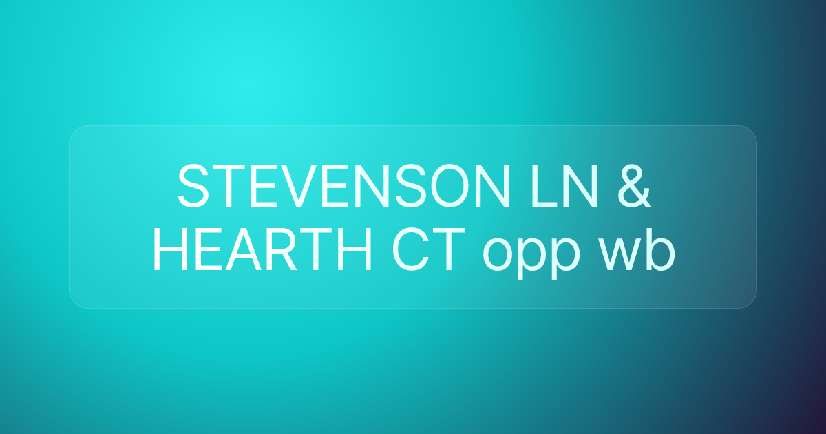 STEVENSON LN & HEARTH CT opp wb