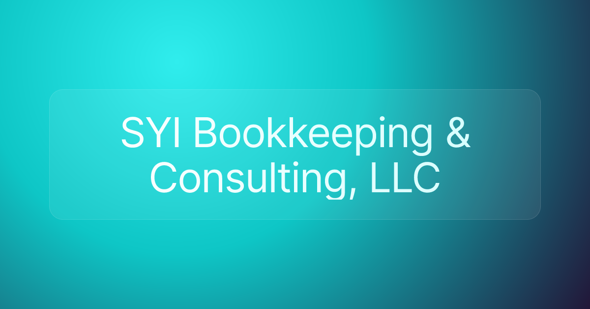 SYI Bookkeeping & Consulting, LLC