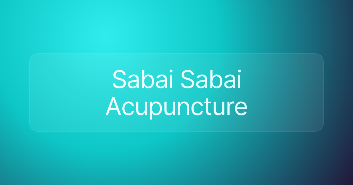 Sabai Sabai Acupuncture