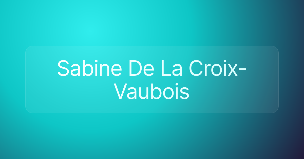 Sabine De La Croix-Vaubois
