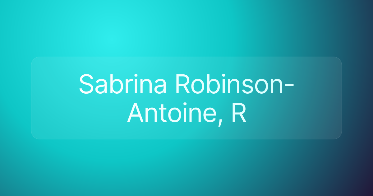 Sabrina Robinson-Antoine, R