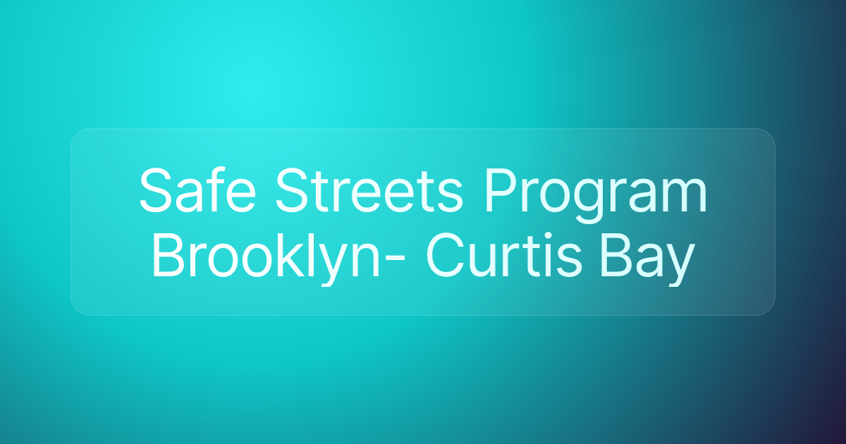 Safe Streets Program Brooklyn- Curtis Bay