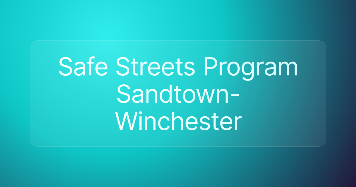 Safe Streets Program Sandtown-Winchester