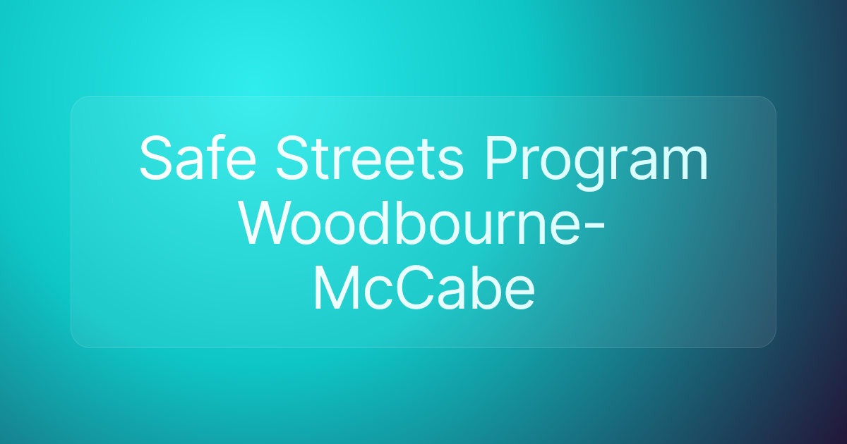 Safe Streets Program Woodbourne-McCabe