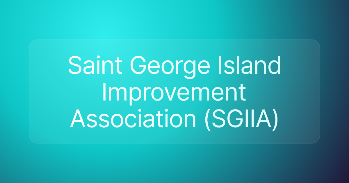 Saint George Island Improvement Association (SGIIA)