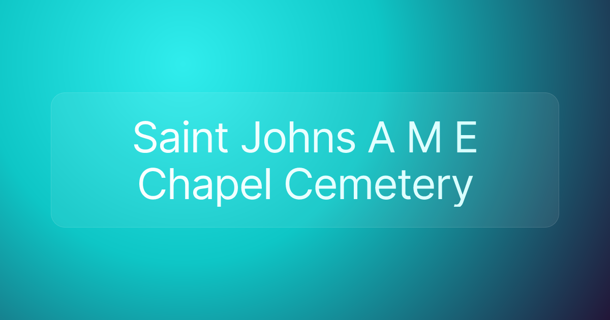 Saint Johns A M E Chapel Cemetery