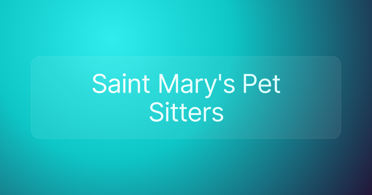 Saint Mary's Pet Sitters
