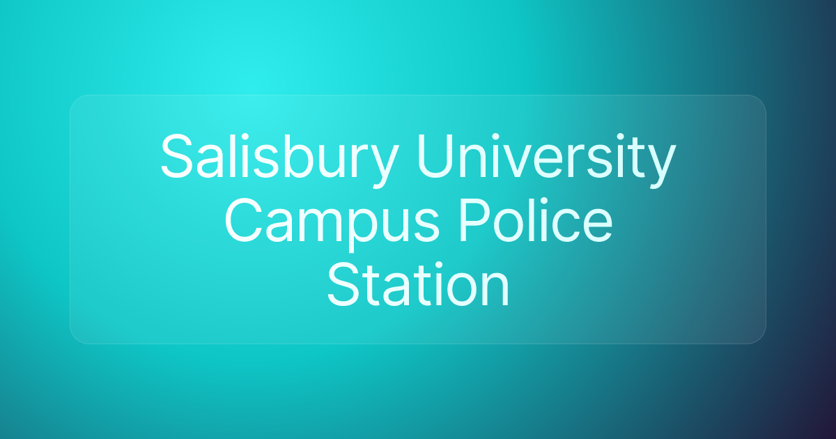 Salisbury University Campus Police Station