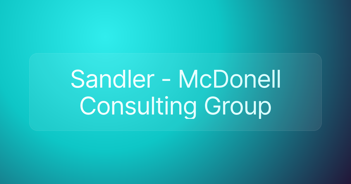 Sandler - McDonell Consulting Group
