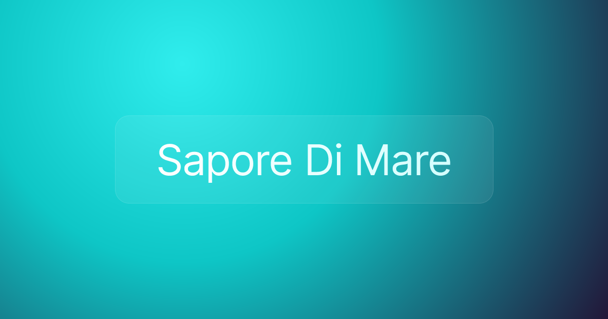 Sapore Di Mare