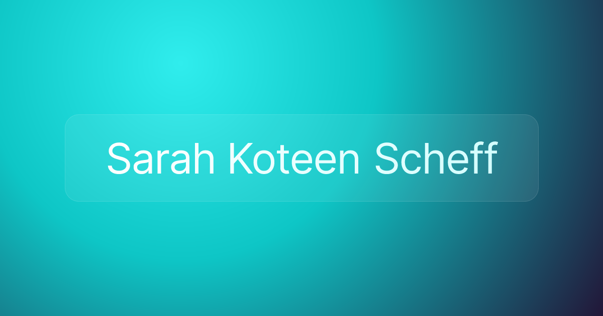 Sarah Koteen Scheff