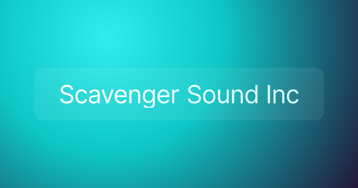 Scavenger Sound Inc