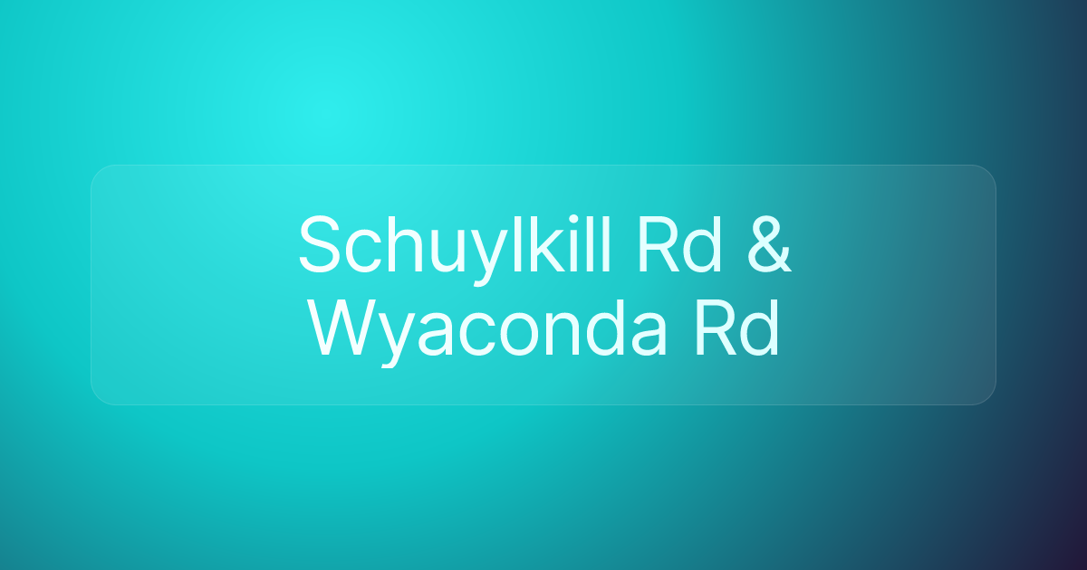 Schuylkill Rd & Wyaconda Rd