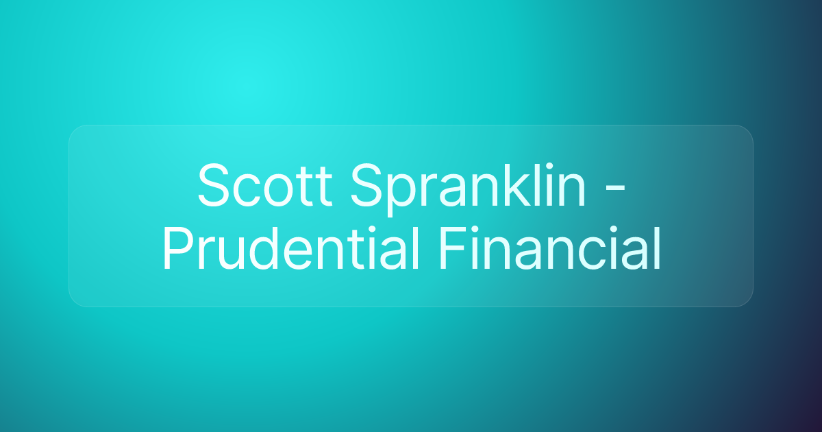Scott Spranklin - Prudential Financial