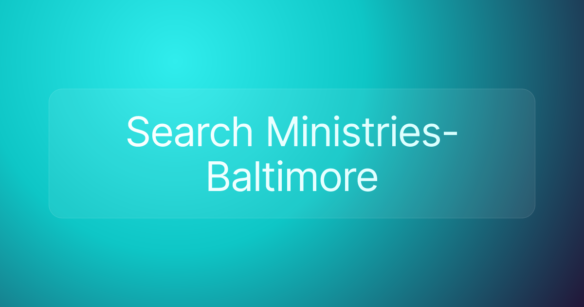 Search Ministries-Baltimore