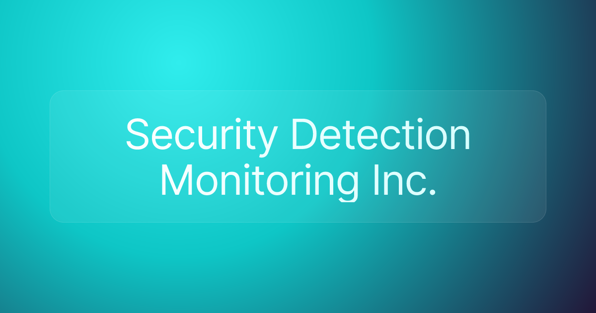 Security Detection Monitoring Inc.