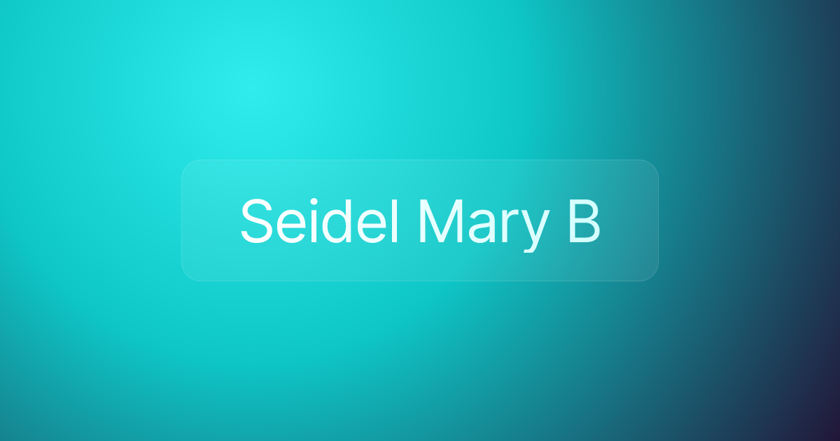 Seidel Mary B