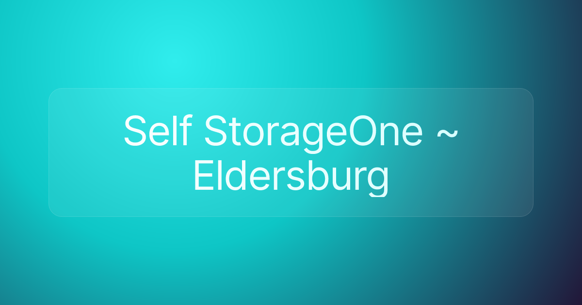 Self StorageOne ~ Eldersburg