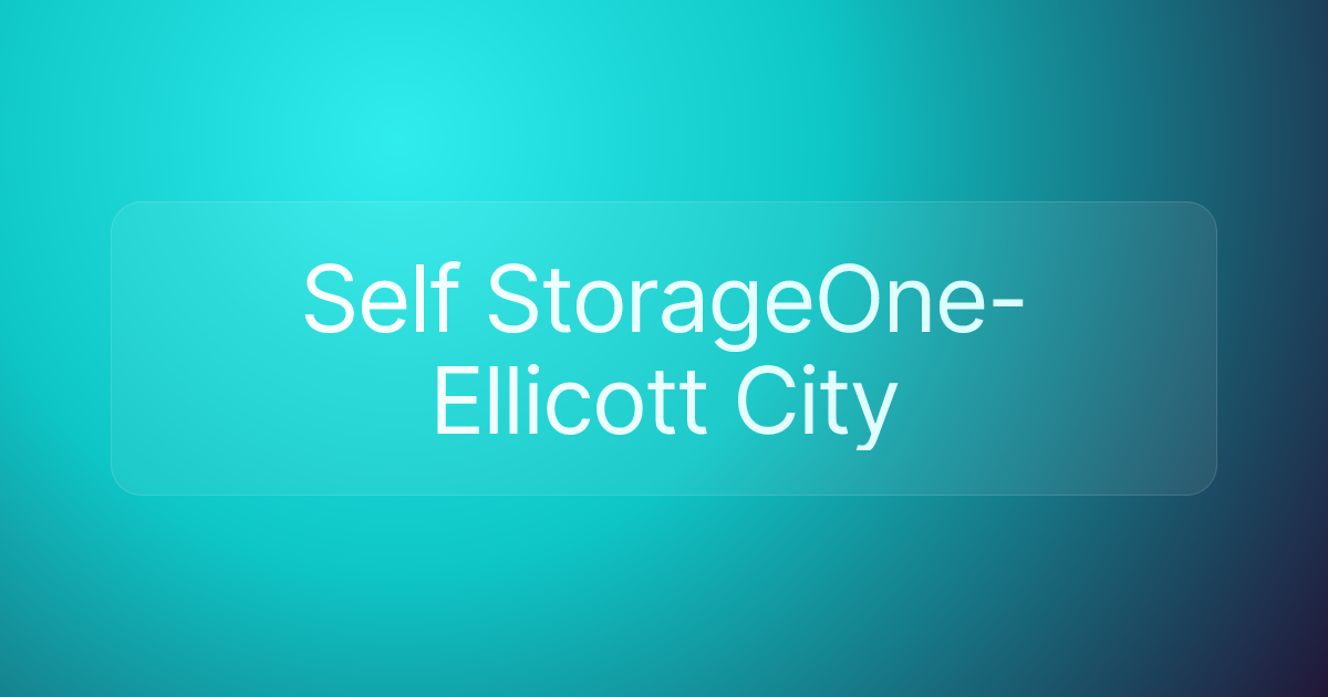 Self StorageOne- Ellicott City