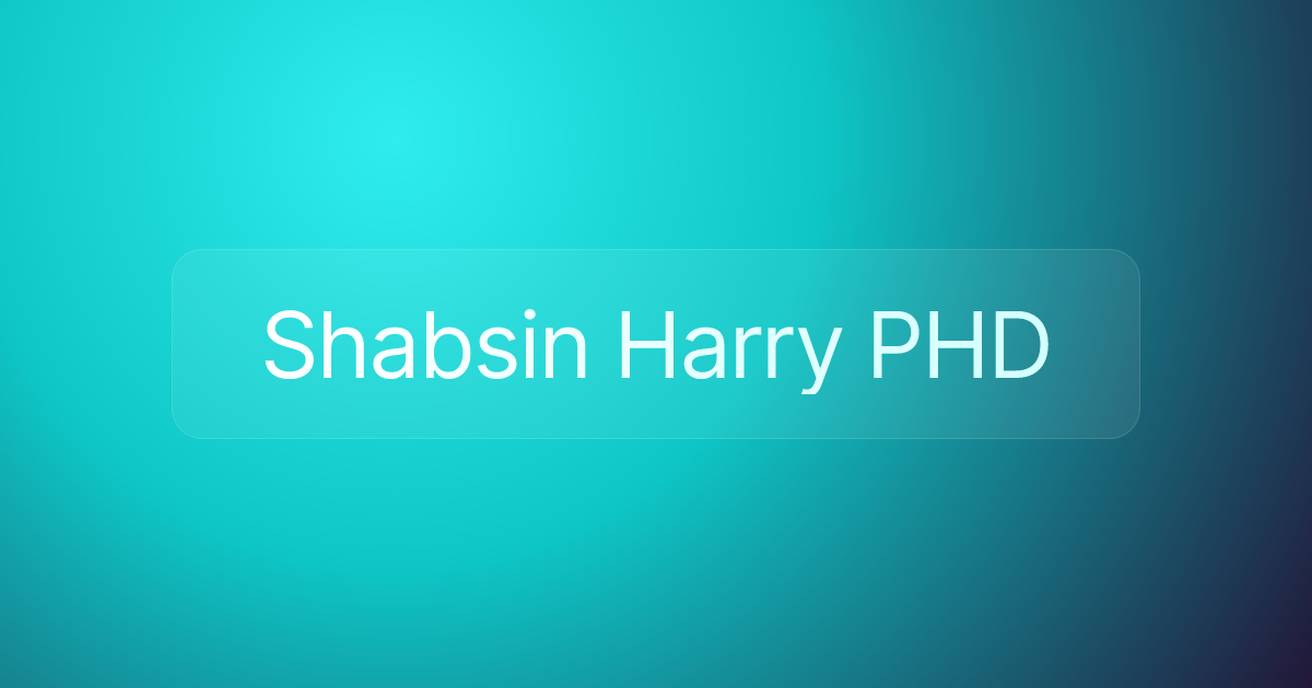 Shabsin Harry PHD