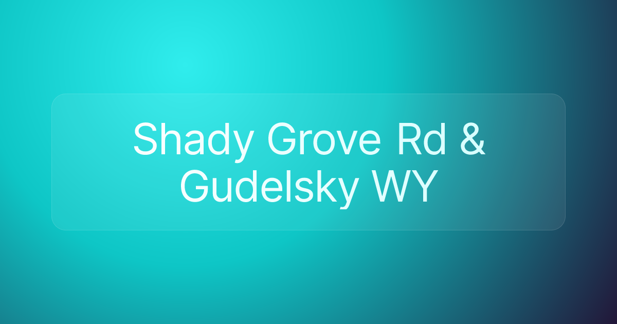 Shady Grove Rd & Gudelsky WY