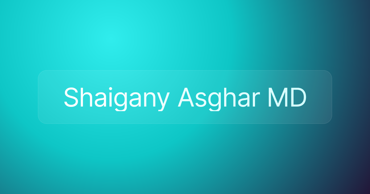 Shaigany Asghar MD
