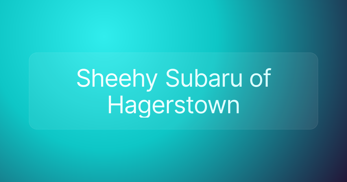 Sheehy Subaru of Hagerstown