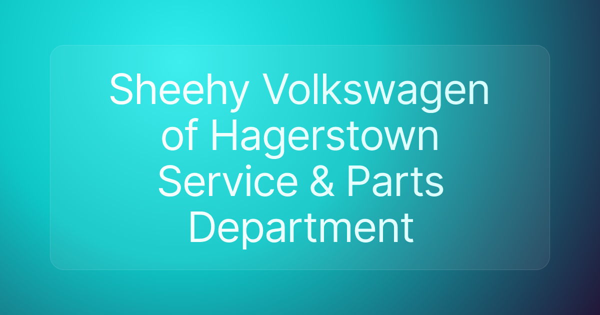 Sheehy Volkswagen of Hagerstown Service & Parts Department