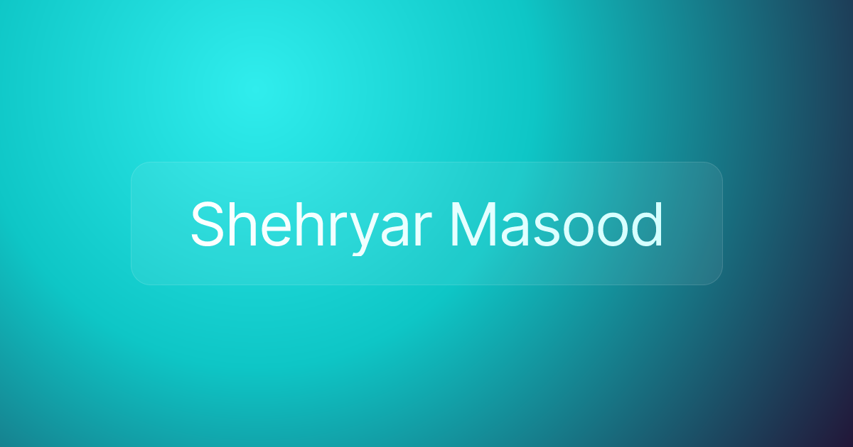 Shehryar Masood