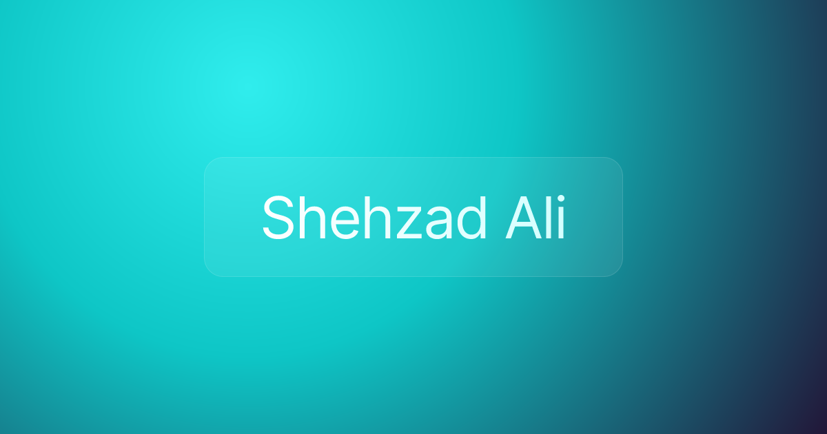 Shehzad Ali