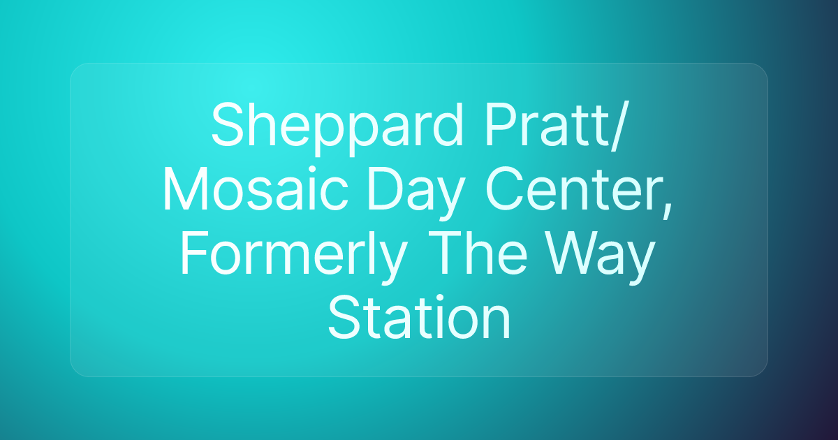 Sheppard Pratt/ Mosaic Day Center, Formerly The Way Station