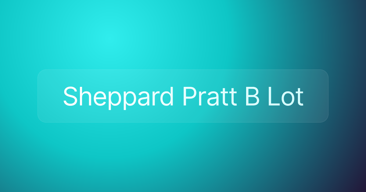 Sheppard Pratt B Lot