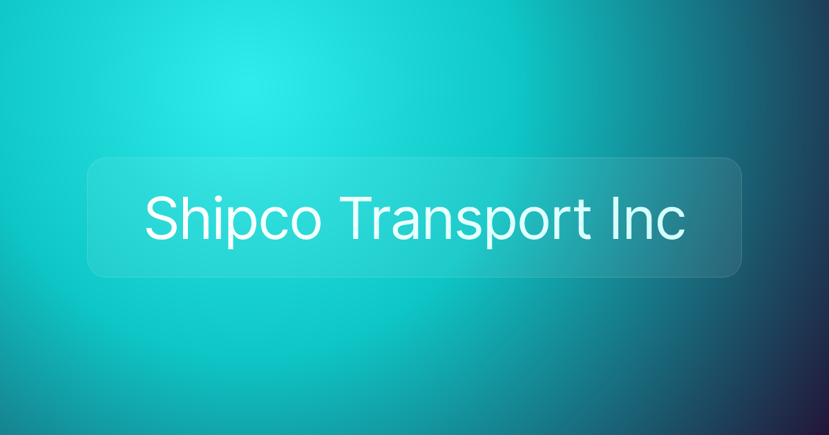 Shipco Transport Inc