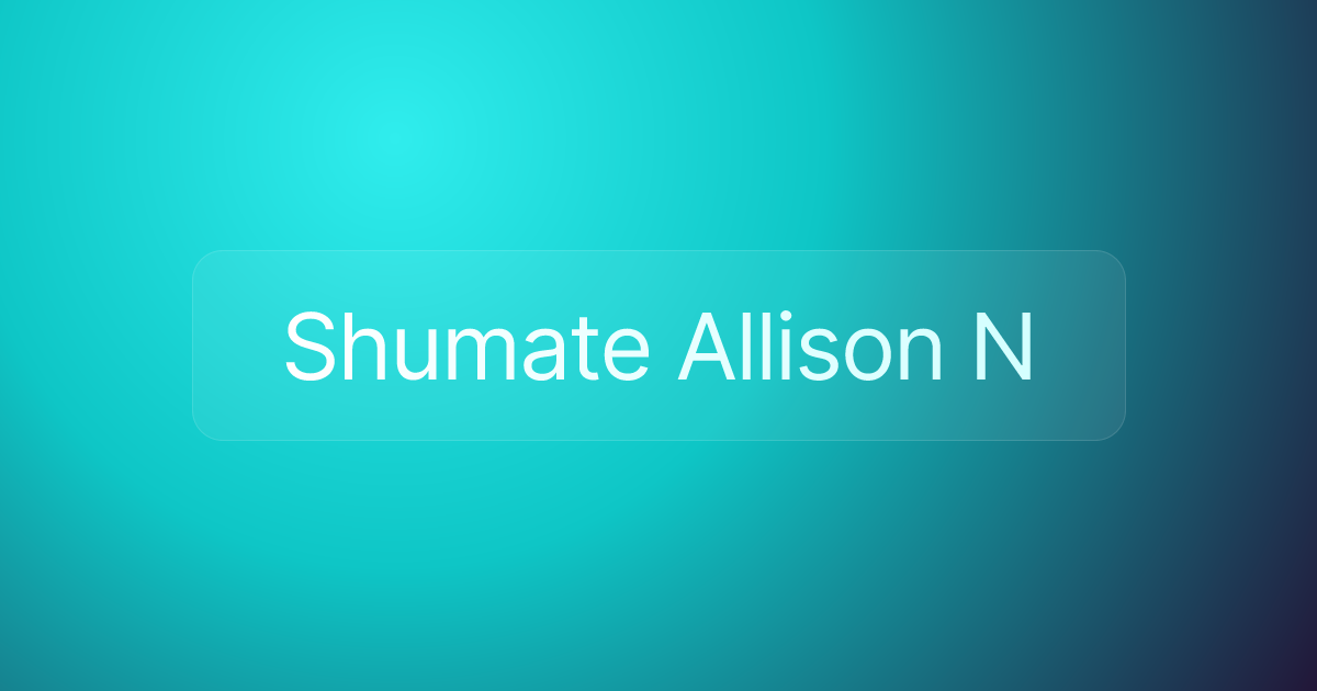 Shumate Allison N