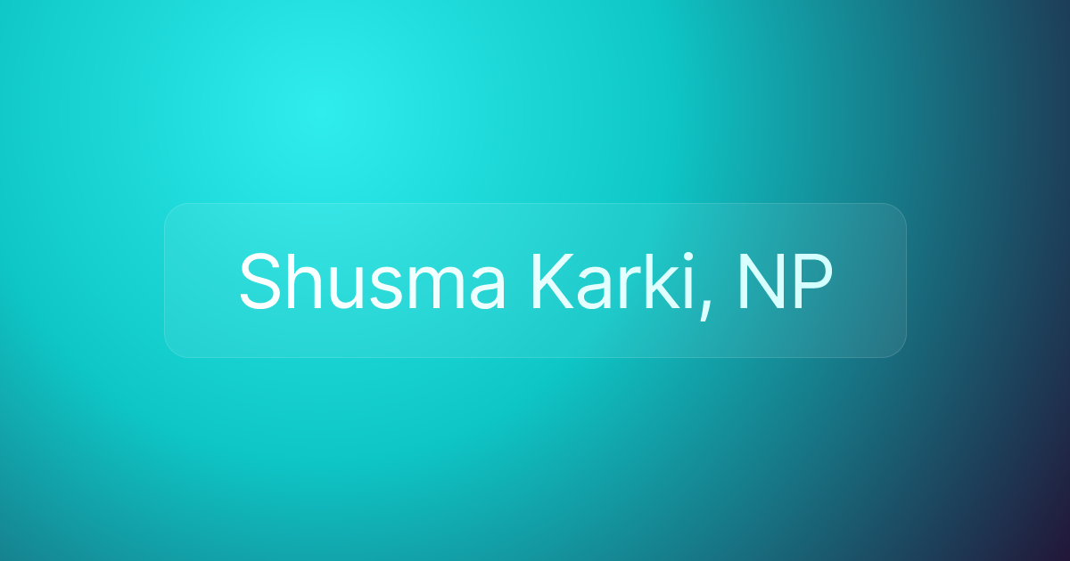 Shusma Karki, NP