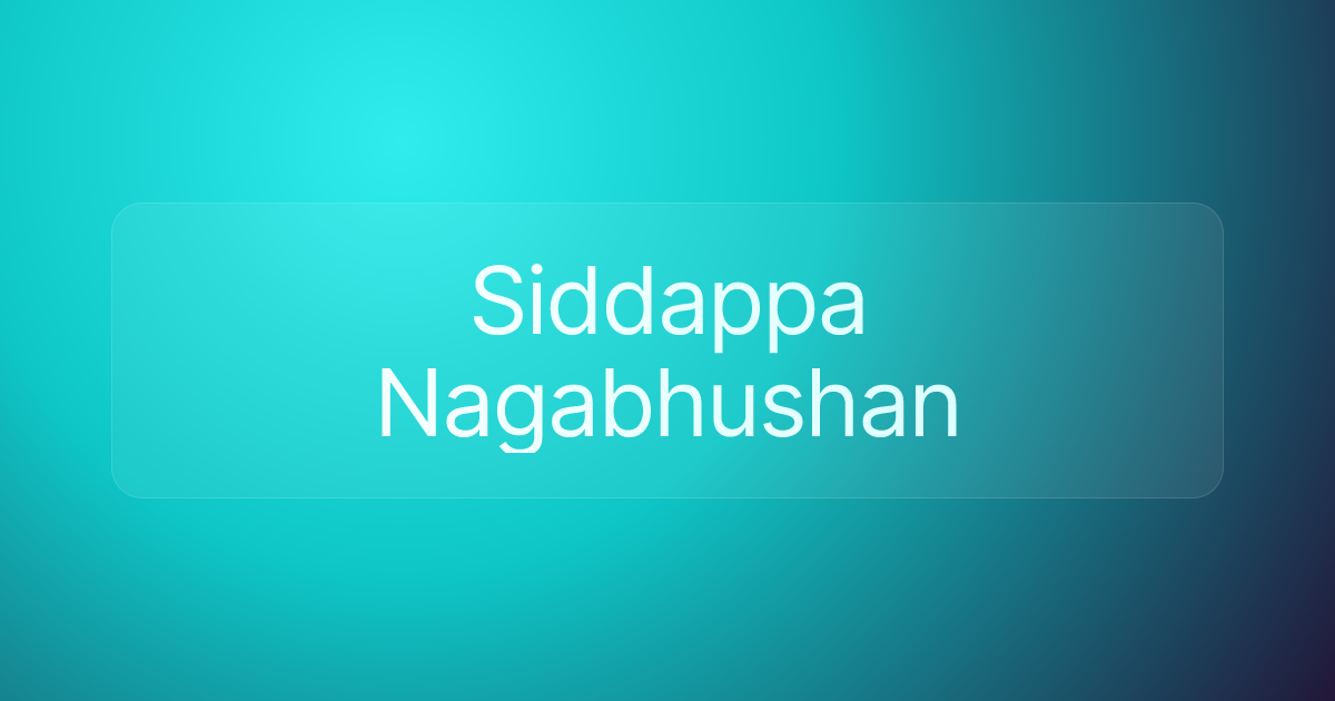 Siddappa Nagabhushan