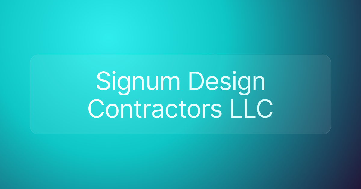 Signum Design Contractors LLC