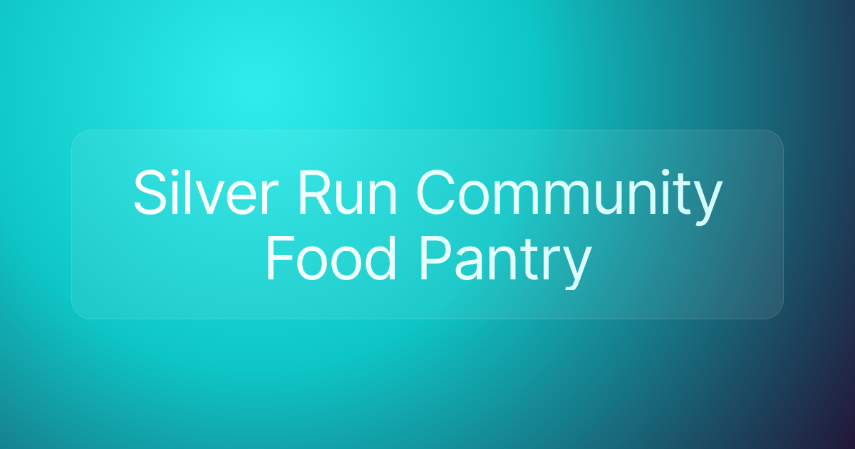 Silver Run Community Food Pantry