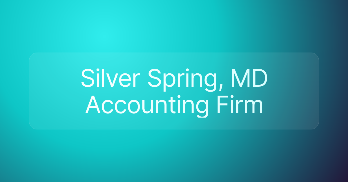 Silver Spring, MD Accounting Firm