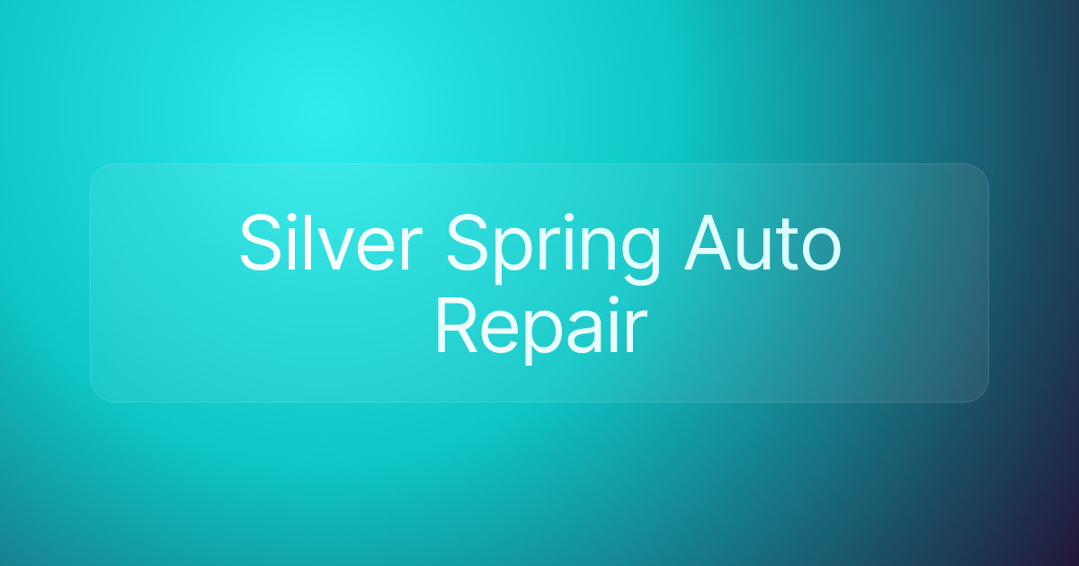 Silver Spring Auto Repair