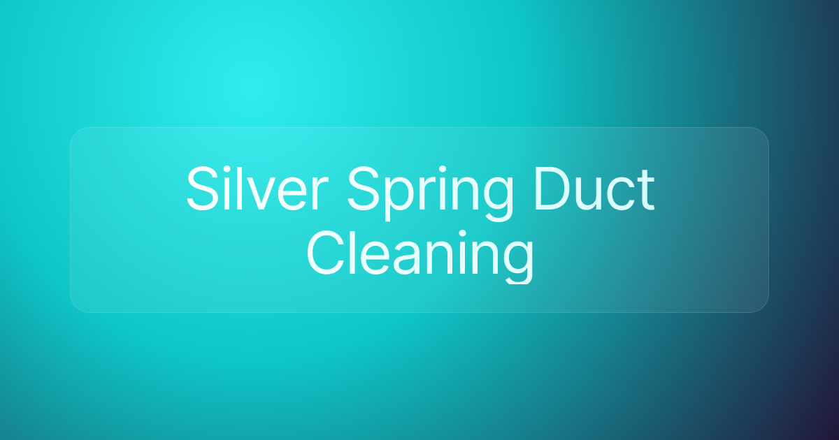 Silver Spring Duct Cleaning
