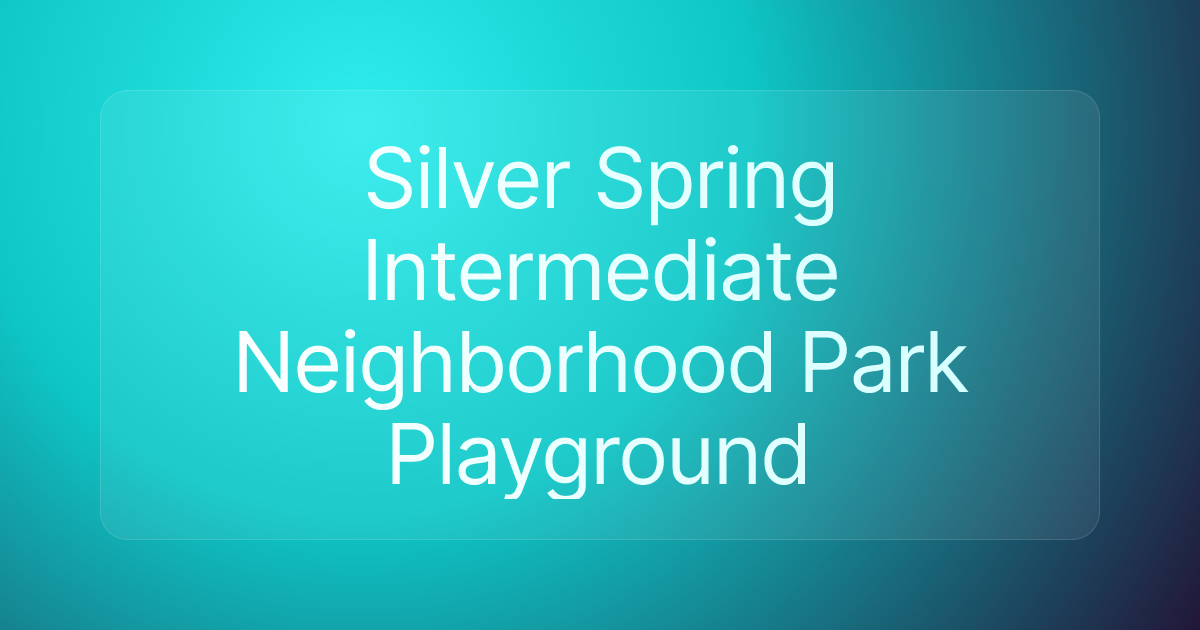 Silver Spring Intermediate Neighborhood Park Playground