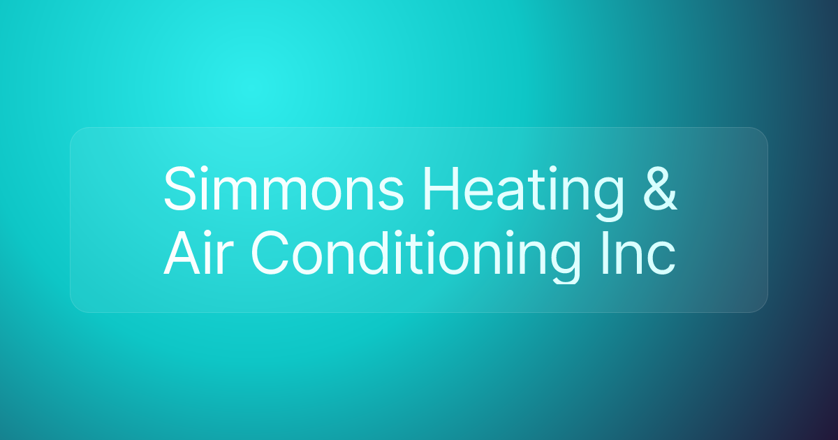Simmons Heating & Air Conditioning Inc