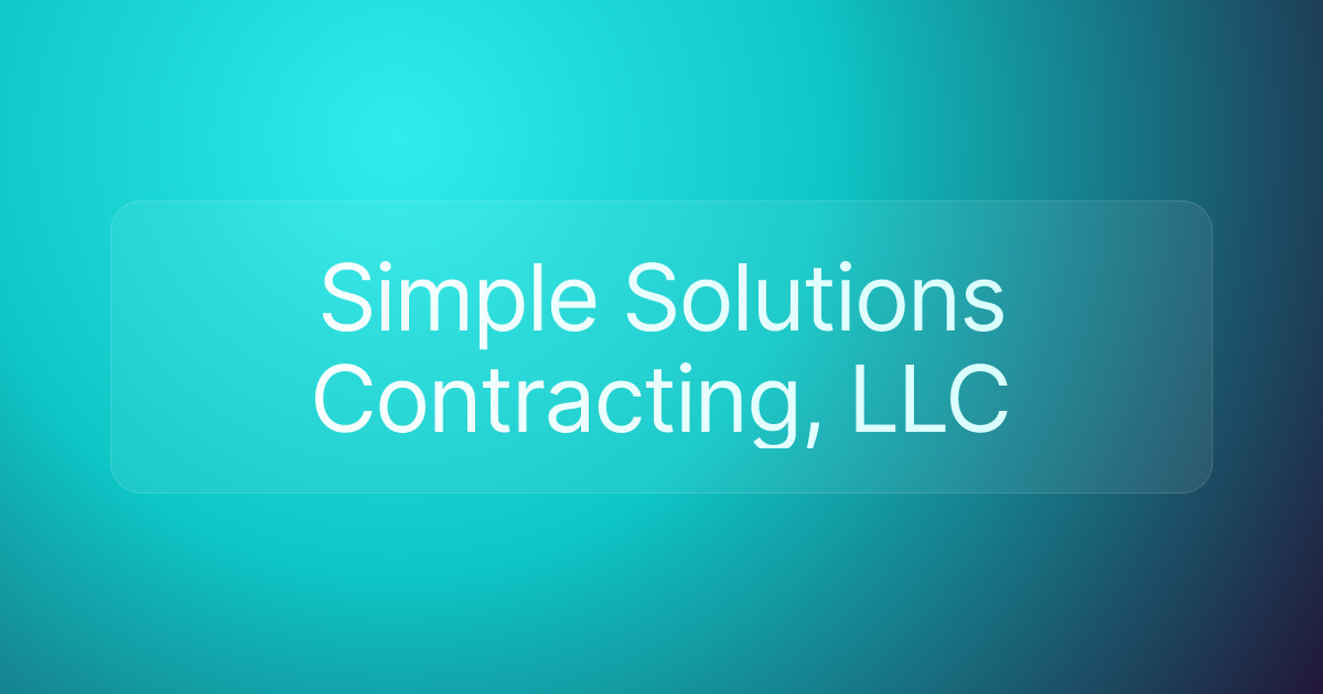 Simple Solutions Contracting, LLC