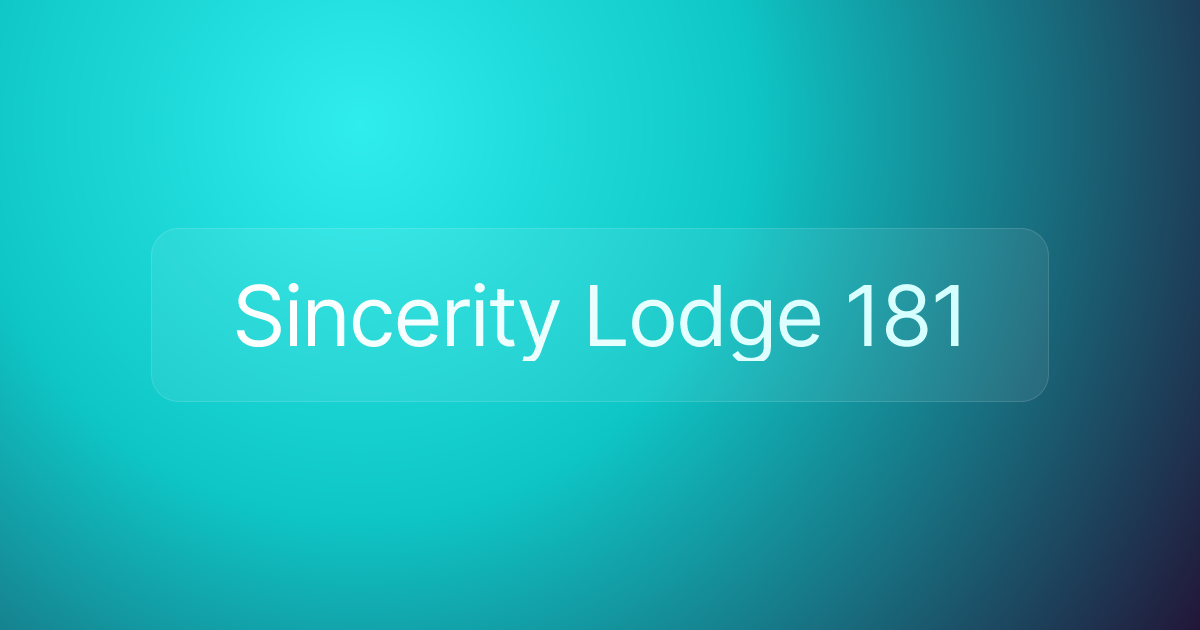 Sincerity Lodge 181