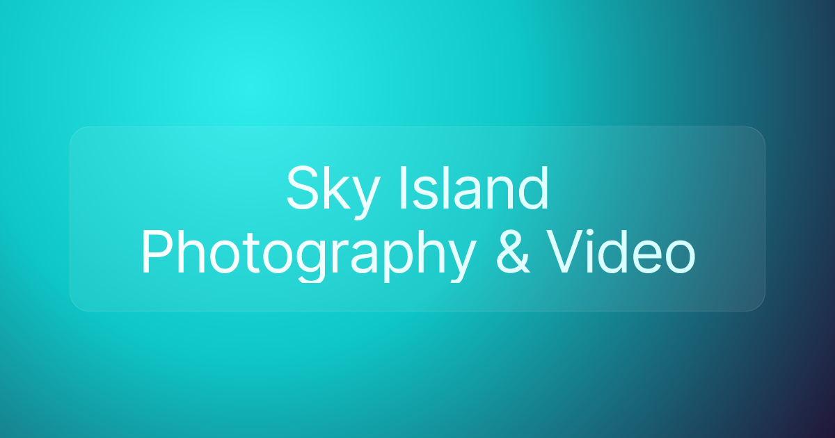 Sky Island Photography & Video