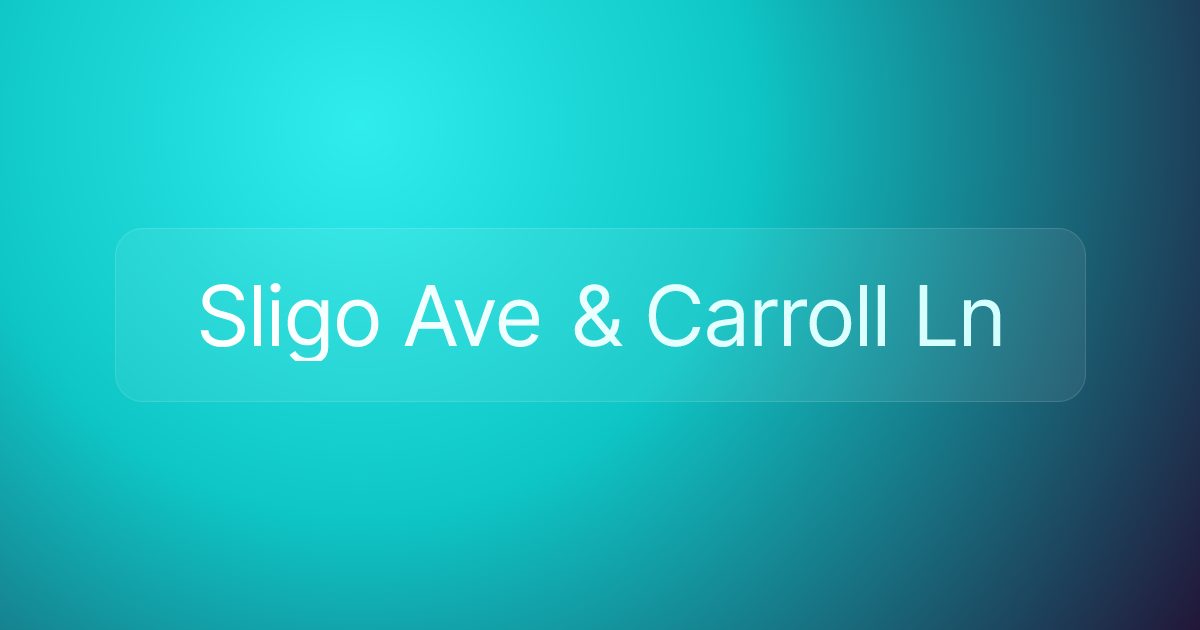 Sligo Ave & Carroll Ln